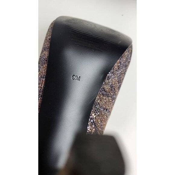 Guess Womens Glitter Peep Toe Metallic Animal Print Stiletto Heels Size 9M - Picture 12 of 13